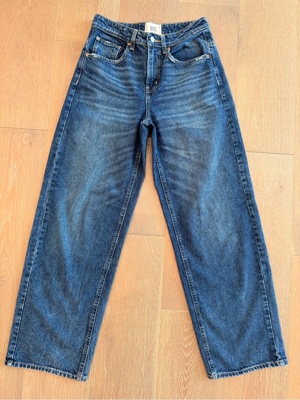 BDG High-Rise Wide-Leg Jeans in Dark Blue Wash